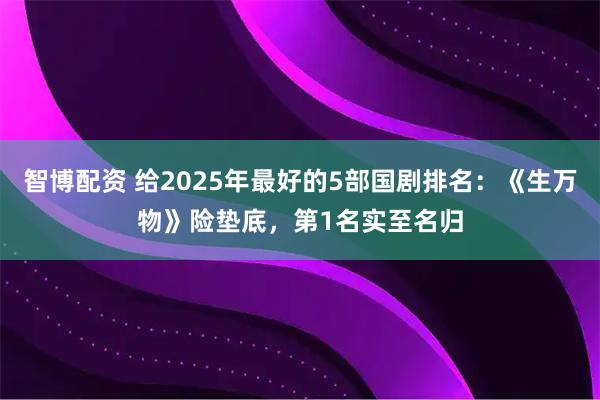智博配资 给2025年最好的5部国剧排名：《生万物》险垫底，第1名实至名归