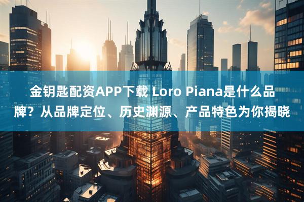 金钥匙配资APP下载 Loro Piana是什么品牌？从品牌定位、历史渊源、产品特色为你揭晓