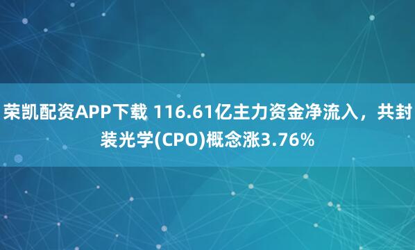 荣凯配资APP下载 116.61亿主力资金净流入，共封装光学(CPO)概念涨3.76%