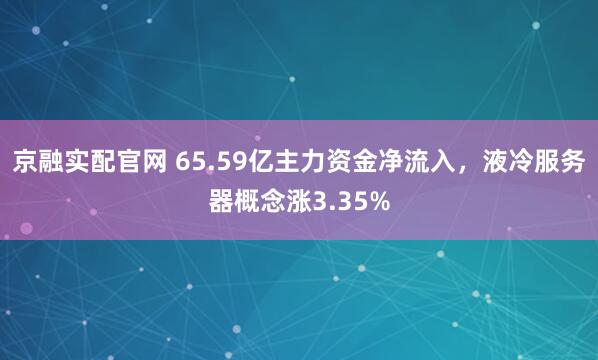 京融实配官网 65.59亿主力资金净流入，液冷服务器概念涨3.35%